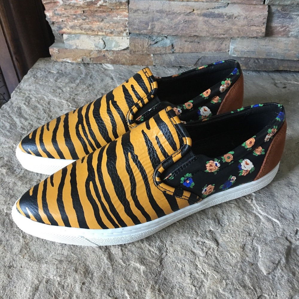 COACH Funky Tiger Floral Slip On Sneakers